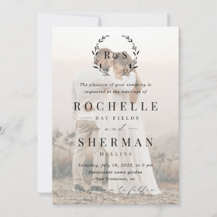 Convite Detalhes do Casamento Fotográfico Romântico Marfim