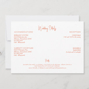 Convite Detalhes do Casamento Laranja