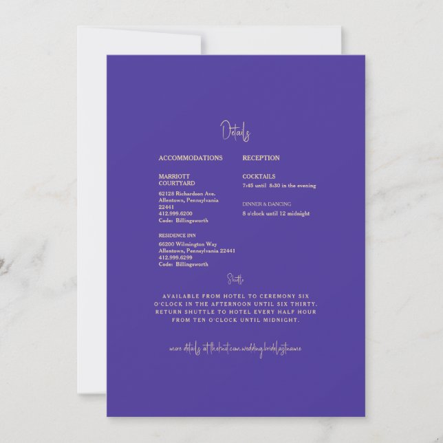 Convite Detalhes do Casamento Mandala Royal Blue (Frente)