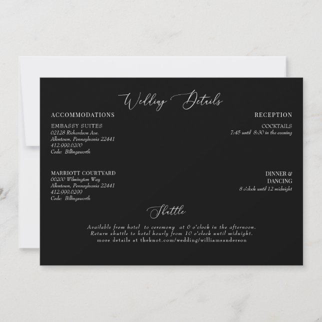 Convite Detalhes do Casamento Negro Anexo (Frente)