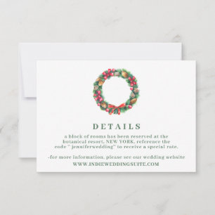 Convite detalhes do casamento ornamento de Natal de Invern