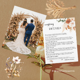 Convite Detalhes do Casamento outono tropical Modelo