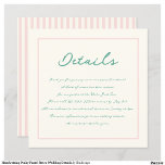 Convite Detalhes do Casamento Retroativo Pinky Pastel<br><div class="desc">Pormenores sobre Casamento Retroativo Pinky Green Pastel</div>