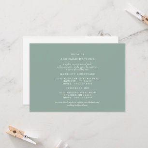 Convite Detalhes do Casamento Simple Sage 2 Hotel
