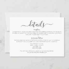 Convite Detalhes do Casamento Simples e Minimalista Elegan