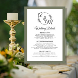 Convite Detalhes do Casamento Verde da Mosa Moderna Simple
