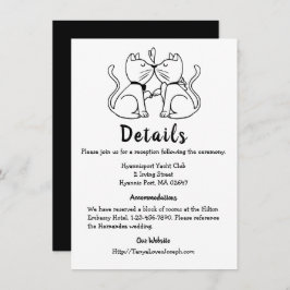 Convite Detalhes do Cat Casamento Gatos Brancos Pretos Bra