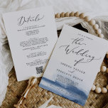 Convite Detalhes do Código QR Azul de Cor de Água Delicada<br><div class="desc">Este delicado código de QR azul-aquarela detalha o convite de casamento é perfeito para um casamento moderno. A design romântica minimalista apresenta uma magnífica e elegante tipografia negra com uma lavagem de aquarela azul no fundo. Salve o papel, incluindo os detalhes na parte traseira do convite de casamento, em vez...</div>