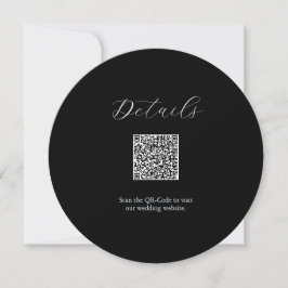 Convite Detalhes do Código QR - Casamento Preto e Branco