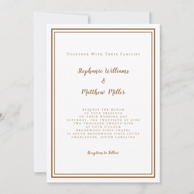 Convite Detalhes do Código QR de Casamento Moderno & RSVP  (Frente)