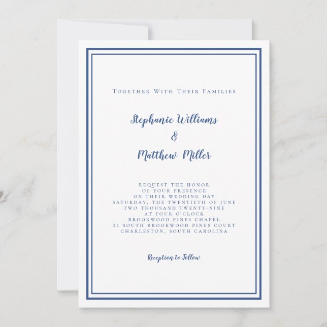 Convite Detalhes do Código QR de Casamento Moderno & RSVP  (Frente)