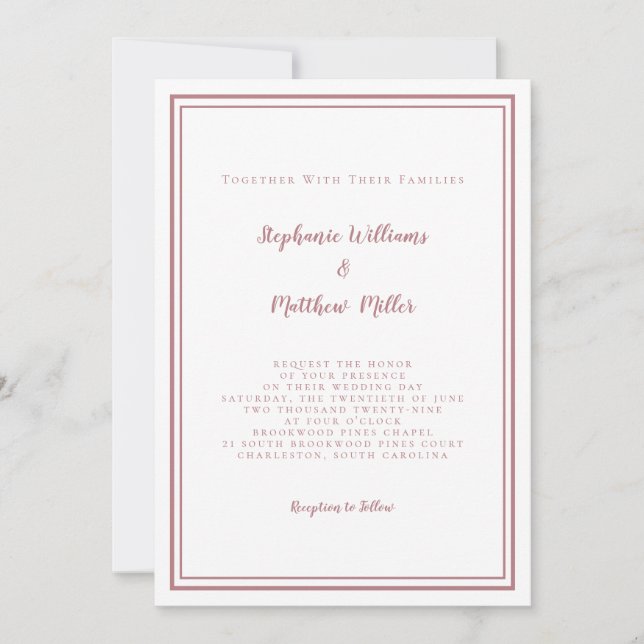 Convite Detalhes do Código QR de Casamento Moderno & RSVP  (Frente)