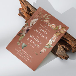 Convite Detalhes do código QR de queda do terracotta do ca