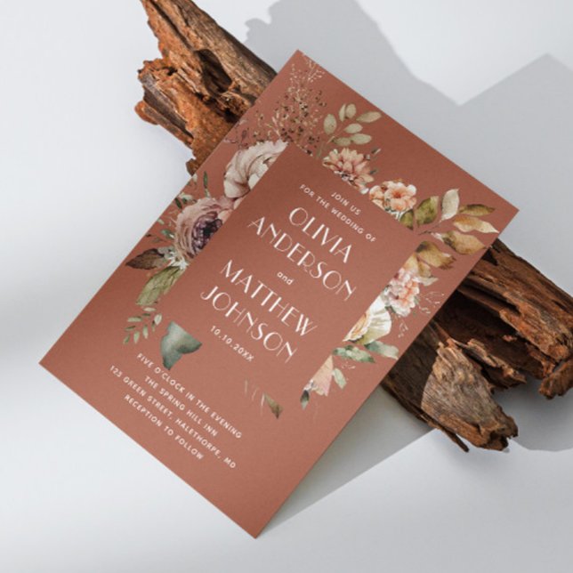 Convite Detalhes do código QR de queda do terracotta do ca (Criador carregado)