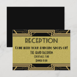 Convite Detalhes do Conjunto de Casamento Gatsby Gold Rece