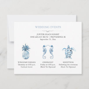 Convite Detalhes do Evento de Casamento na Praia Azul com
