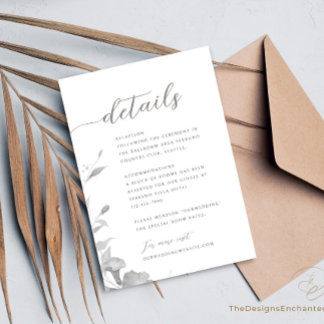 Convite Detalhes do Floral Minimalista da Placa de Invóluc
