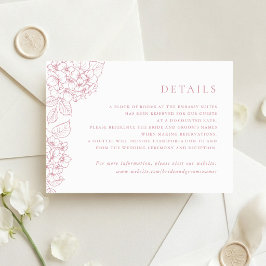 Convite Detalhes do Inserto de Casamento de Hortênsia Eleg