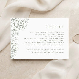 Convite Detalhes do Inserto de Casamento de Hortênsia Flor
