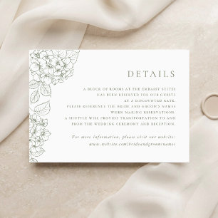 Convite Detalhes do Inserto de Casamento de Hortênsia Flor