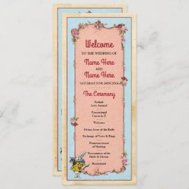 Convite Detalhes do Programa de Casamento Floral do Coelho