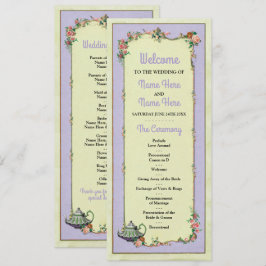 Convite Detalhes do Programa de Casamento Floral Wonderlan