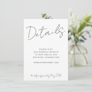 Convite Detalhes do Site de Casamento Branco de Script Mod
