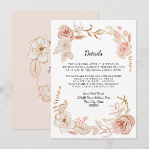Convite Detalhes em Terracota Floral com Aquarela Rosa no 