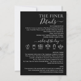Convite Detalhes Finos Preto Formal de Casamento