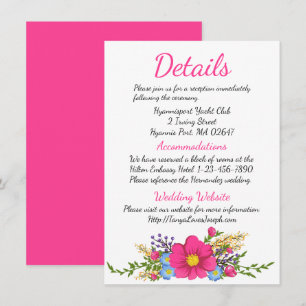 Convite Detalhes Florais Casamento Flores Rosa Magenta