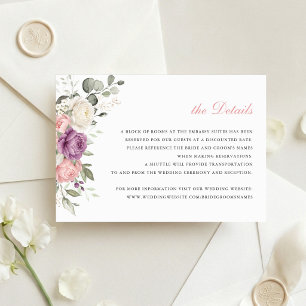 Convite Detalhes Florais Rosa Roxo Verde Inserir