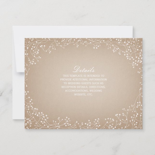 Convite Detalhes Inspirados em Cartolina Baby's Breath (Frente)