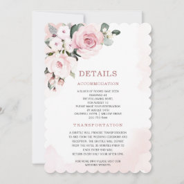 Convite Detalhes Modernos de Casamento em Rosa Poeirento e