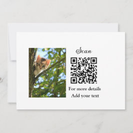 Convite Detalhes simples do nome do animal QR código adici