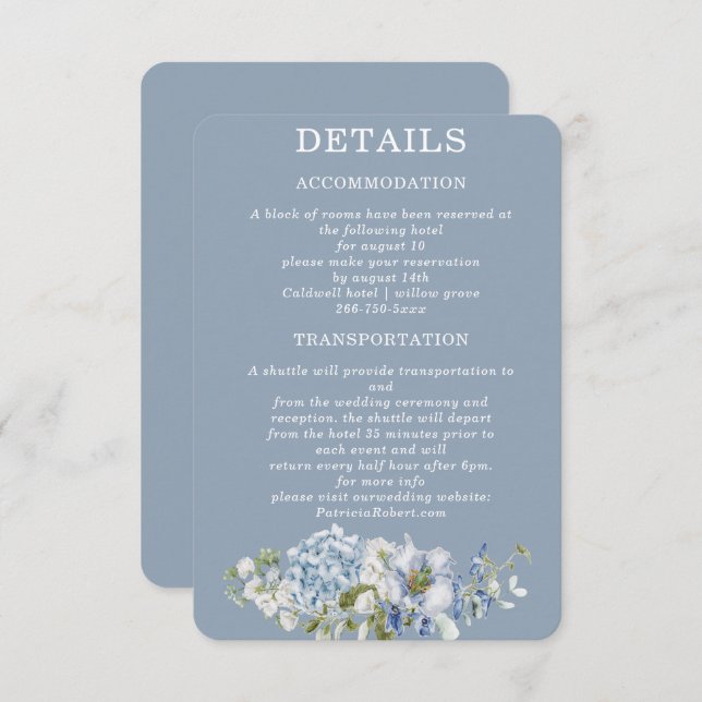 Convite Detalhes Verde Sage e Azul Poeirento (Frente/Verso)