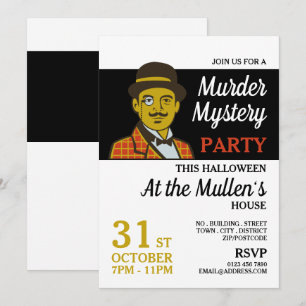 Convite Detetive Clássico, Mistério de Assassinato Festa d