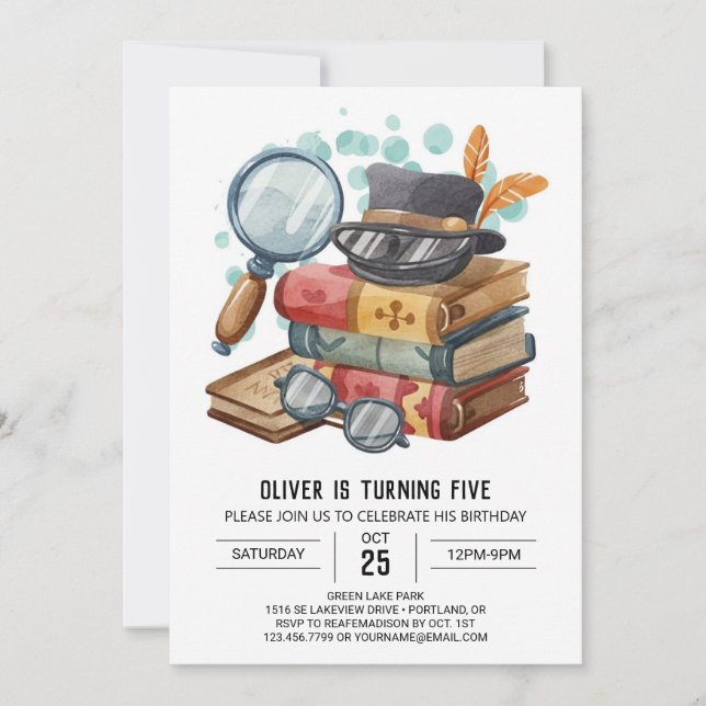 Convite Detetive Digital Spy Birthday (Frente)