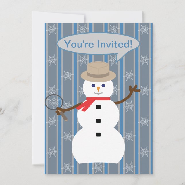Convite Detetive Snowman de Natal divertido e Rico (Frente)