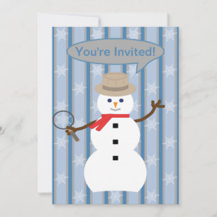 Convite Detetive Snowman de Natal divertido e Rico
