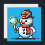 Convite Detetive Snowman: Mistério de inverno de 8 bits<br><div class="desc">Desvendar os segredos da temporada de férias com este design exclusivo de detetive de boneco de neve de 8 bits. Uma mistura perfeita de mistério e espírito festivo!</div>