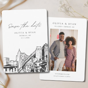 Convite Detroit Wedding Save the Date Centro Wedding