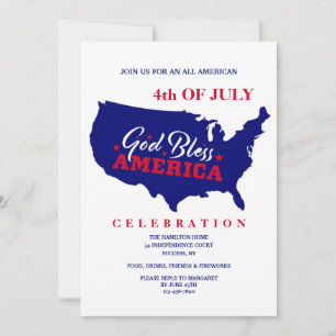 Convite Deus Abençoe a América 4 de Julho