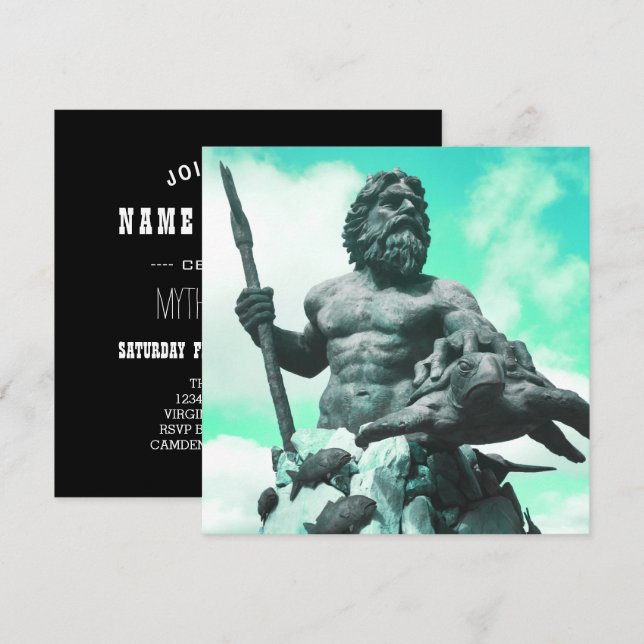 Convite deus mitológico neptunista (Frente/Verso)