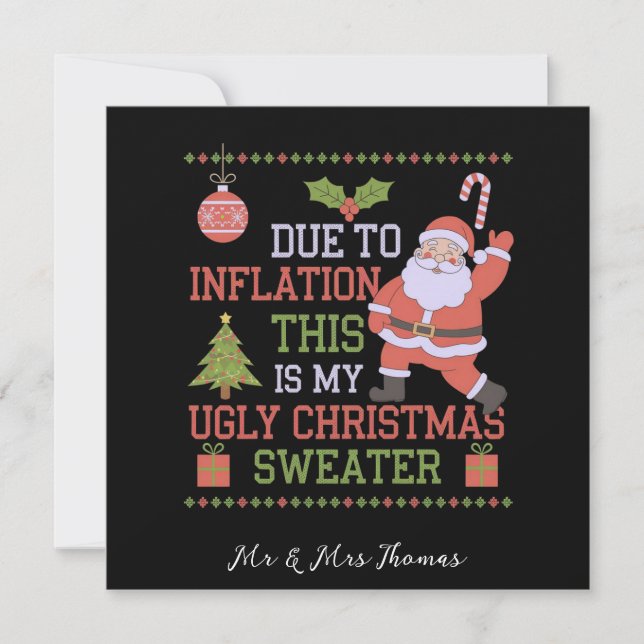 Convite Devido À Inflação Este É O Meu Suéter De Natal Fei (Frente)