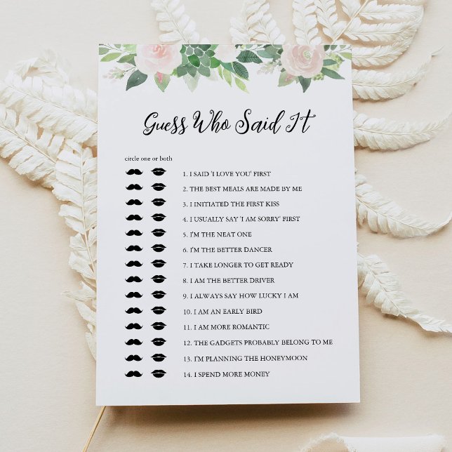 Convite DEVON Adivinha Quem Disse Isso Jogo Chá de panela (Criador carregado)