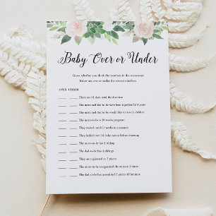 Convite DEVON Baby Over Or under Chá de fraldas Game Card