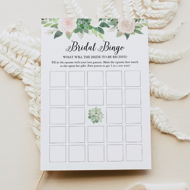 Convite Devon Blush Floral Bridal Card Suculta (Criador carregado)