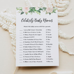 Convite Devon Floral Celebrity Baby Name Game - Jogo do Ch
