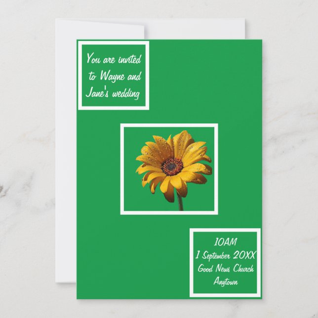 Convite Dew Drops Daisy Wedding (Frente)