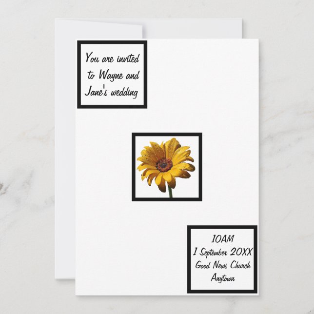 Convite Dew Drops Daisy Wedding (Frente)